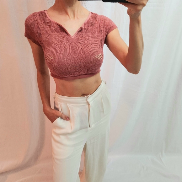 Free People Tops - Free People Mauve Crop Top
